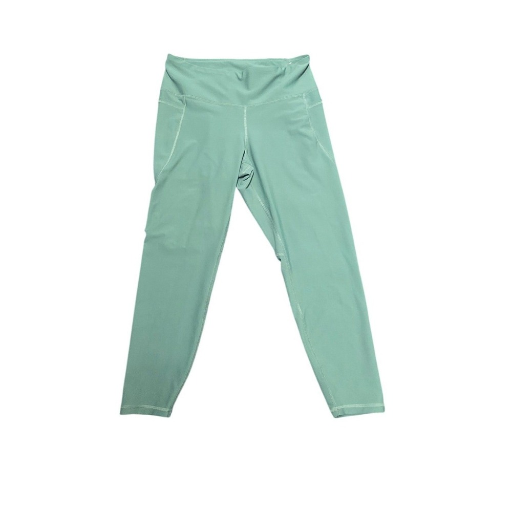 Old Navy PowerSoft High-Rise Leggings Women XL Green 7/8 Length Pocket